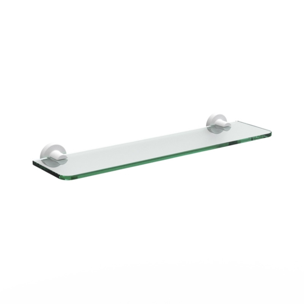 Product Cut out image of the Origins Living Tecno Project White Glass Shelf